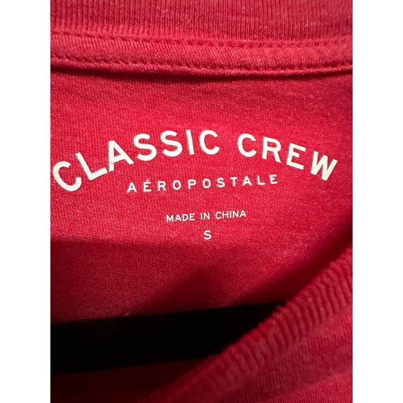 Aeropostale Classic Crew Red TShirt Women's Small Retro Script Tee - Picture 3 of 4